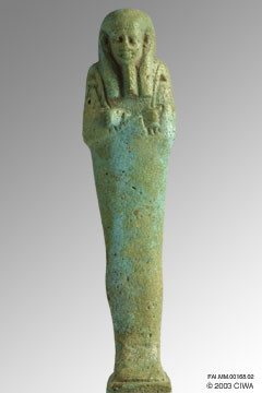 Faience shawabti of Hekamsaf, Dyn. 26