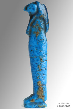 Faience amulet of Qebhsenuef, Dyn. 25