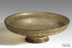 Footed glass dish, Roman, 200-400 AD