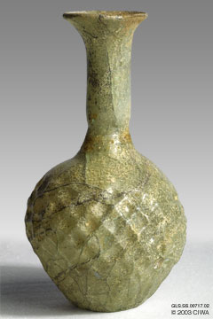 Diamond-pattern blown glass flask, Rome