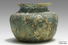 Iridescent glass jar, Roman, 1-100 AD ?