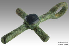 Bronze stauros (cross) pendant, Coptic