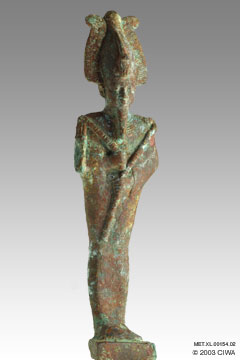 Bronze of a king as Osiris, Dyn. 26