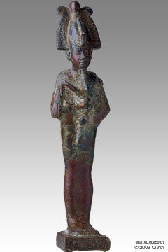 Bronze of King Psamtik I as Osiris, Dyn. 26