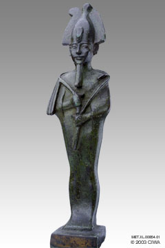 Bronze of a king as Osiris, Dyn. 18