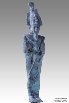 Bronze of a king as Osiris, Dyn. 22