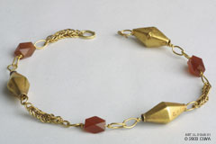 Gold and cornaline necklace, Alexandria