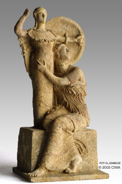 Victory and Athena, terracotta, Greece