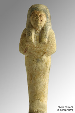 Limestone shawabti, early Dyn. 18