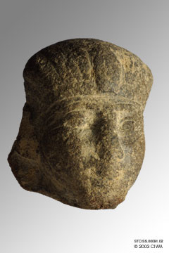 Stone head of a king, Dyn. 12