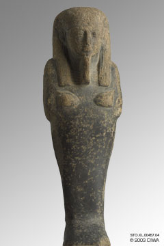 Basalt shawabti of a king, early Dyn. 18