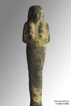 Uninscribed wooden shawabti, Dyn. 18
