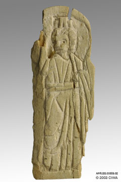 Ivory carving, man in robe, Coptic Egypt