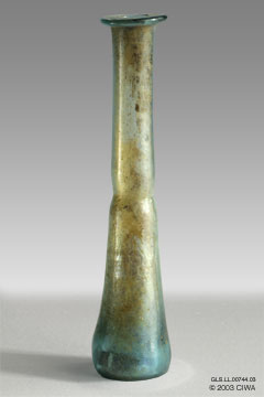 Blue glass unguentarium, 1-100 AD