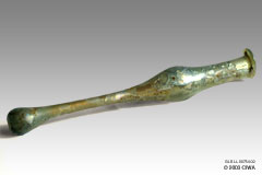 Tubular glass flask, Roman, 100-200 AD