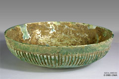 Ribbed glass bowl, Alexandria, 50 BC-50 AD