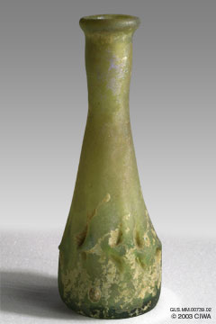 Glass unguentarium with pinched projections