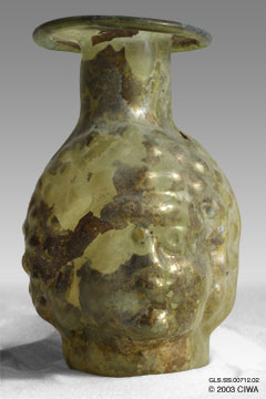Double head glass flask, Syria, 1-500 AD