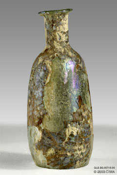Glass unguentarium, Roman, 50-150 AD