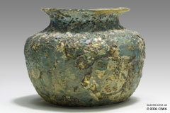 Iridescent glass jar, Roman, 1-100 AD ?