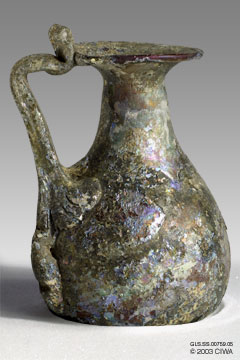 Iridescent oinochoe, Syria, 300-400 AD