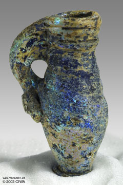 Glass jug amulet, Palestine, c. 450 AD