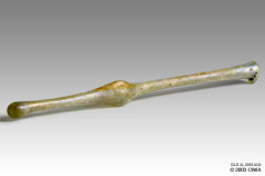 Tubular glass flask, Roman, 100-200 AD