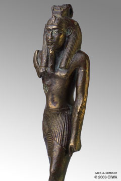 Bronze of King Sethi I as Nefertem, Dyn. 19