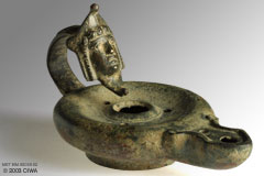 Bronze lamp, Etruria, 570-525 BC