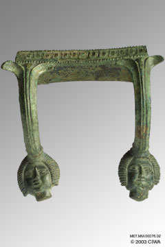 Basin handle with sirens, Etruria, 650 BC 