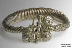 Silver bracelet with ornamental clasp, Persia