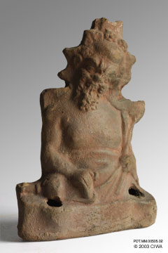 Pottery silenus (satyr), Greece, 350-300 BC