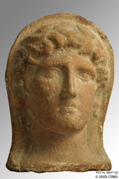 Terracota votive head, Etruria, 350-300 BC