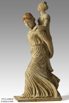 Woman and girl, Tanagra, 340-300 BC