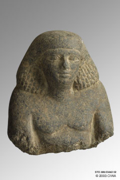 Stone bust of a scribe, Dyn. 18