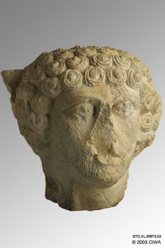 Stone head of a man, Palmyra, 150-250 AD